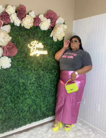 Metallic Pink Skirt